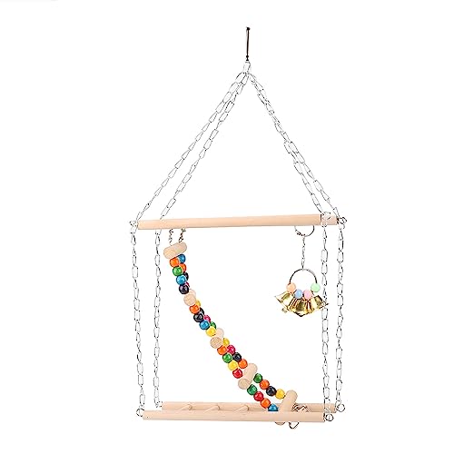 Fydun Animal de Estimação Pendurado Ponte Passos Escadas Escalada Balanço Dupla Camada Madeira Hamst