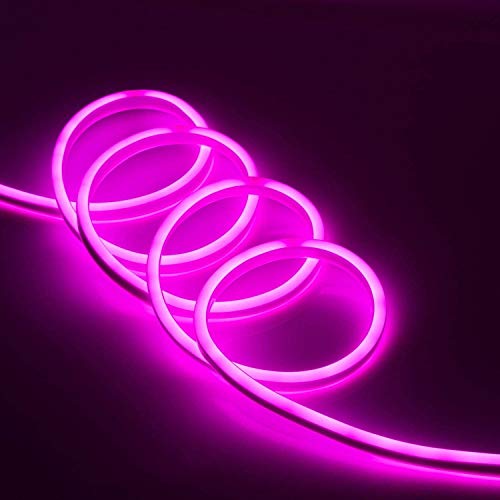 US Stock LED Flexible Soft Neon Rope Strip Light Waterproof Bar Store Decor Or Commercial Use Tube Lighting 110V (150FT, Pink)