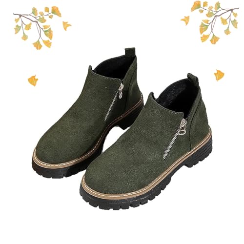 Bottines Chelsea femme en daim vert pointure 39 avec fermeture éclair