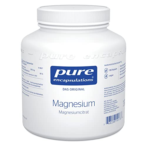 Pure Encapsulations Magnesiumcitrat | 180 vegane Kapseln (3 Monate Vorrat) | Deine Unterstützung für Muskelfunktion und Energiestoffwechsel | Hoher Gehalt an organisches Magnesium