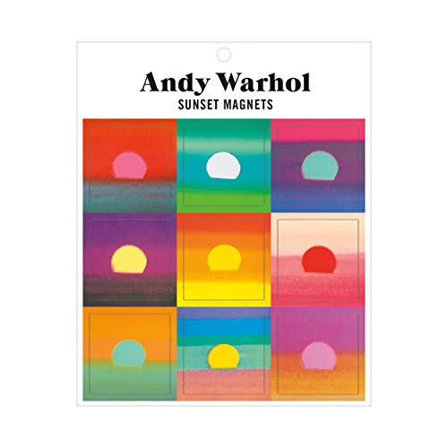 Andy Warhol Sunset Magnet Set – Artistic Refrigerator Magnets, Includes 9 Colorful Designs from Artist Andy Warhol, Each One Measures 1.5” x 1.5” – Makes A Great Gift for Art Fans