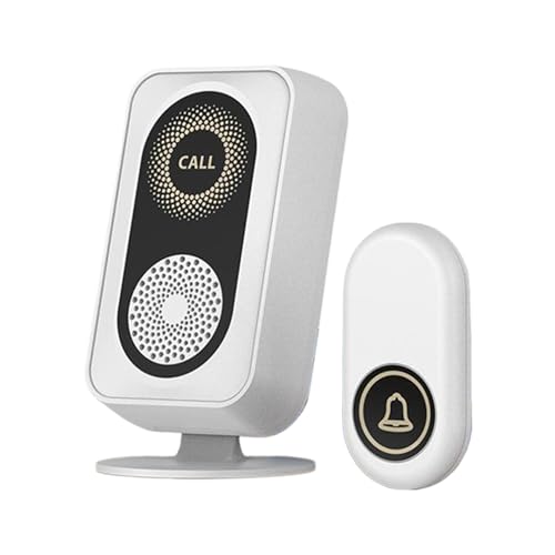 susiodeu Timbre inalámbrico Inteligente para Personas Mayores, Recargable a Larga Distancia, Resistente al Agua, con Enchufe ABS, sin Necesidad de Pilas.