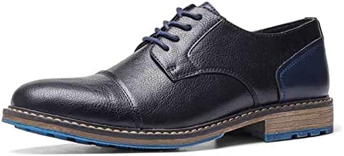 Men's Dress Shoes Classic Formal Oxford for Men Cap Toe Business Casual Lace Up Oxfords Shoes Black
