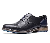 Men's Dress Shoes Classic Formal Oxford for Men Cap Toe Business Casual Lace Up Oxfords Shoes Black