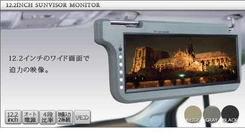 Amazon | サンバイザーモニター 12.2インチ 左右2個セット ベージュ
