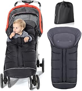 Orzbow Universal Footmuff for Pushchair,Winter Cosy Toes for Pram Liner,Baby Sleeping Bag for Buggy,Waterproof Windproof Warm Polar Fleece Lined for Newborn Stroller (Black)