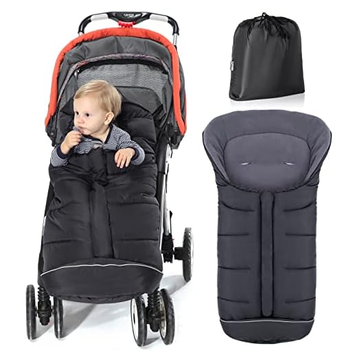 Orzbow Saco Silla Paseo Universal,Inviern Sacos Carrito Bebe con Bolsa,Saco Capazo Bebe Impermeable a Pruebade Viento Forro de Vellón Polar,con Capucha con Cordón,Cremallera e Tira reflectante (Negro)