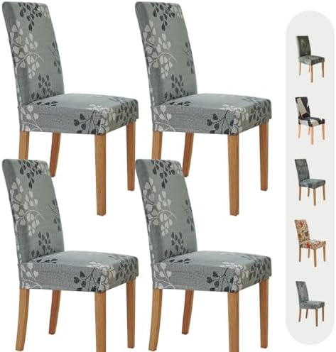 Amazon.com: MCALK Geometric Yellow Chair Covers Set of 4 and Table ...