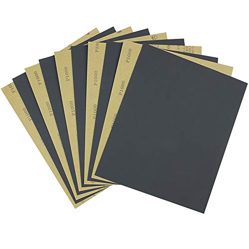 Schleifpapier Set 1000 Körnung 280x230mm, Nass Trocken Schileifbogen 10 stück Schleifblätter für Holzarbeiten,Rostentfernung, Metall,Glas Von MAXMAN Cover