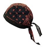 Description : Zanthicia Bonnet bandana pirate pour cyclisme, coupe-vent et résistant, idéal pour le rap, la marche et la pêche (noir), Orange et noir, M