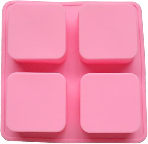 Molde de silicona para brownies, molde cuadrado antiadherente de 4 cavidades, molde de caramelo de chocolate, molde de mousse para hornear, moldes