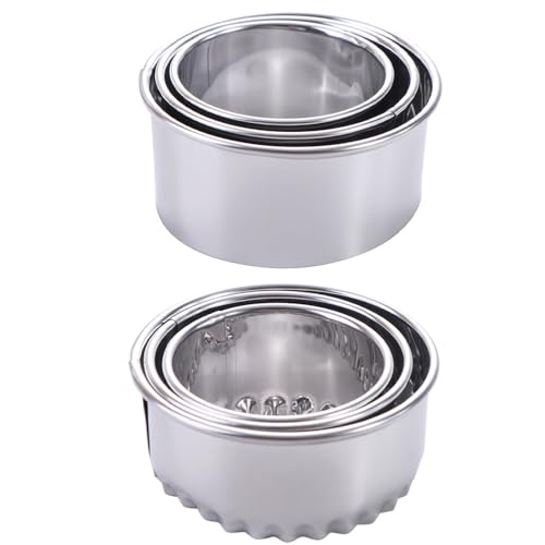 Dumpling Skin Cutting Mould 6Pcs/set Multifunctional Stainless Steel Round Biscuit Cutters Home Dumplings Wrapper Molds DIY Multiple Size Dough Cutter Kitchen Baking Accessories