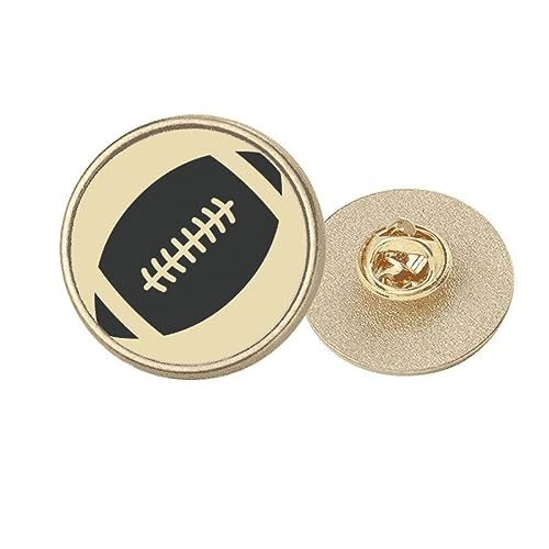 Broche de football dorée ronde avec motif géométrique simple en métal taille M