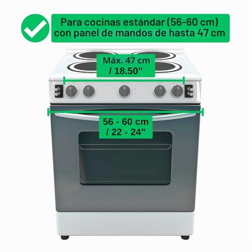 Miniatura 6 de Cubierta Del Interruptor Del Pomo De La Cocina, Cinco Longitudes Ajustables, Transparente, Seguro Para Niños Con Fijación Magnética, Protección Para Los Mandos La Cocina, Versión Con Cierre De Rosca