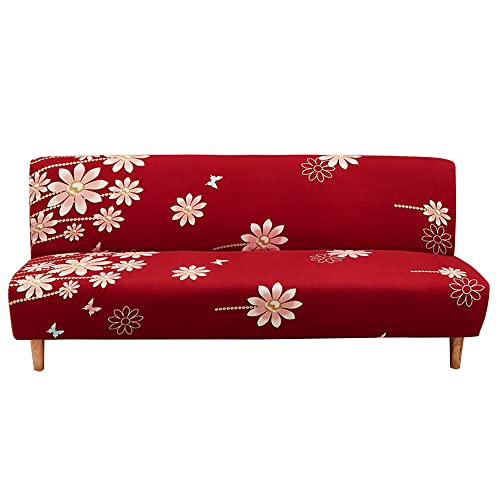 CHNSHOME Housse clic clac 2 Places Housse de canapé sans accoudoirs Extensible imprimé Housse canapé sans Bras Housse de canapé-lit Pliante élastique Cover