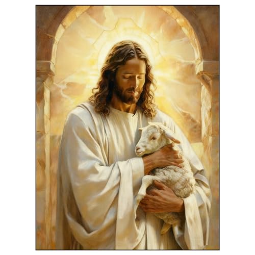 Jesus Diamond Painting for Adults 12x16 Inch 5D Full Drill Christian Wall Art, DIY Religious Home Decor & Inspirational Gift