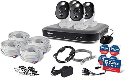 Swann Home Security Camera System With 2Tb Hdd, 8 Channel 4 Cam, 4K Ultra Hd Dvr, Indoor/Outdoor Wired Surveillance Cctv, Color Night Vision, Heat/Motion Warning Light, Alexa + Google, Swdvk-855804Wl #TOP5