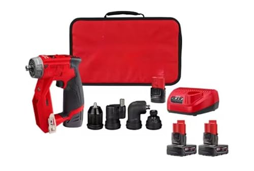 Image of For Milwaukee 2505-22-48-11-2412 M12 FUEL 12V Lithium-Ion Brushless Cordless 4-in-1 Installation 3/8 in. Drill Driver Kit and 3.0 Ah Battery (2-Pack)