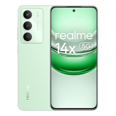 realme 14x 5G Smartphone 6+128GB, Pantalla Eye Comfort 120Hz, cámara nítida de 50MP, batería de Larga duración 5000mAh, Resistencia a los Golpes de Nivel Militar, Octa-Core, Verde (sin Adaptador) | Ya disponible en tu tienda friki favorita! En mundofriki.es!