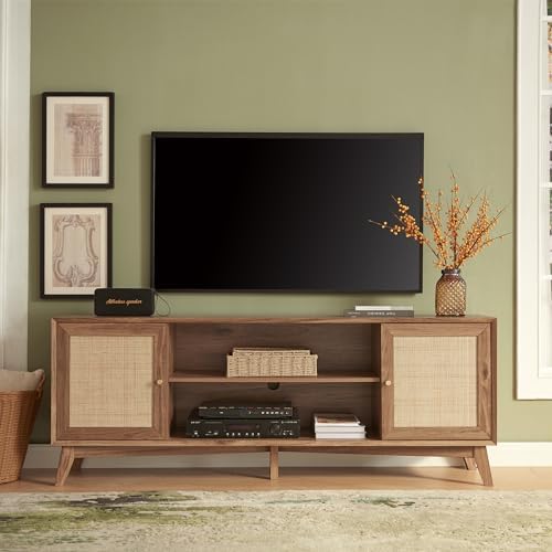 Hotraffy Mid Century Modern TV Stand for 55/65/75 Inch TV