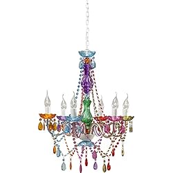 Lampara Araña Infantil Kare Design Starlight Rainbow Lámpara tipo araña 6 brazos, Bombillas no incluidas, 70x55x55cm