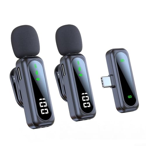 HomeVortex Microfono Lavalier wireless con connessione USB C e riduzione del rumore per registrazione audio professionale (One to One)