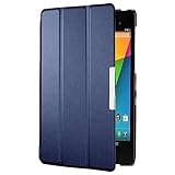 Case for Google Nexus 7 FHD 2nd Gen Tablet Smart Case Google Nexus 7 2rd(2013 Release) Ultra Slim Classic Business Leather Cover With Auto Sleep/Wake (Blue)