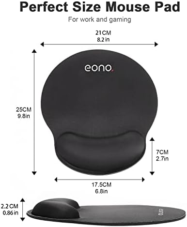 Amazon Brand - Eono Mouse Mat, Ergonomic Mouse Pad with Wrist Support, Non-Slip Rubber Base Mouse Mat Waterproof Keyboard Wrist Rest Mat for Laptop, Computer, PC Office,Home