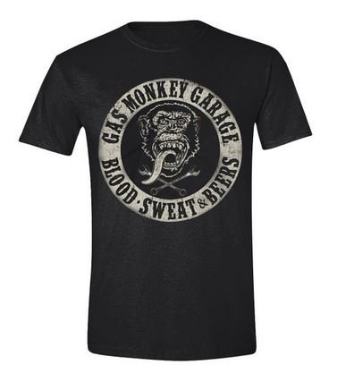 Gas Monkey Garage Hombre T-Shirt GMG Blood Sweat and Beers Männer Shirt Negro-XL