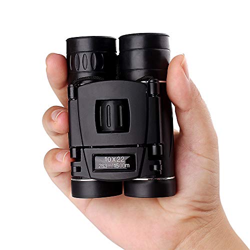 10x22 High Powered Binoculars for Adults | Small & Compact | Lightweight, with Weak Light Night Vision | Great for Outdoor, Bird Watching, Sports, Games, and Concerts