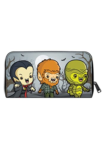 Loungefly Monsters Chibi Line - Monedero con Tapa, Multi Color, Estandar