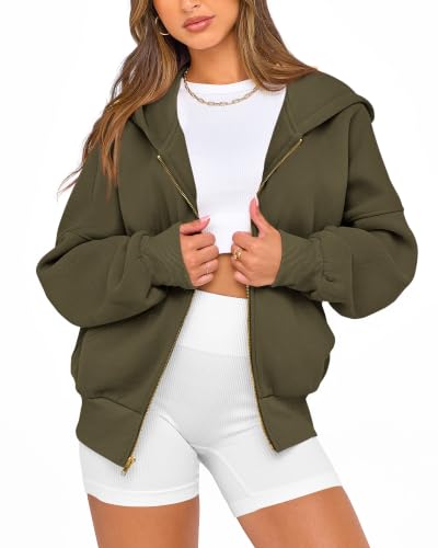 BTFBM Hoodies For Women Sweatshirt Fall Fashion Clothing 2026 Long Sleeve Fleece Jacket Winter Outfits Y2k Zip Up Hoodie(Army Green, X-Large) — view 3
