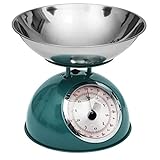 mechanische Maßstab SECRET DE GOURMET Küchenwaage Retro Design, 5 kg, grün, Farbe:türkis