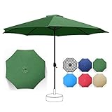 Mansader 11Ft Patio Umbrella Outdoor Market Umbrella with 8 Sturdy Ribs (Green)