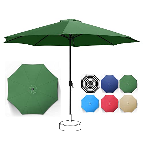 Mansader 11Ft Patio Umbrella Outdoor Market Umbrella With 8 Sturdy Ribs (Green) #TOP24