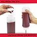 2 Set Squeeze FIFO Bottles Refillable 16 oz | Blue Tip Large Valve Dispenser for Thick Condiments, Sauces, Batter and Dressing | Self Sealing No Drip No Hassle | (6 Pack)