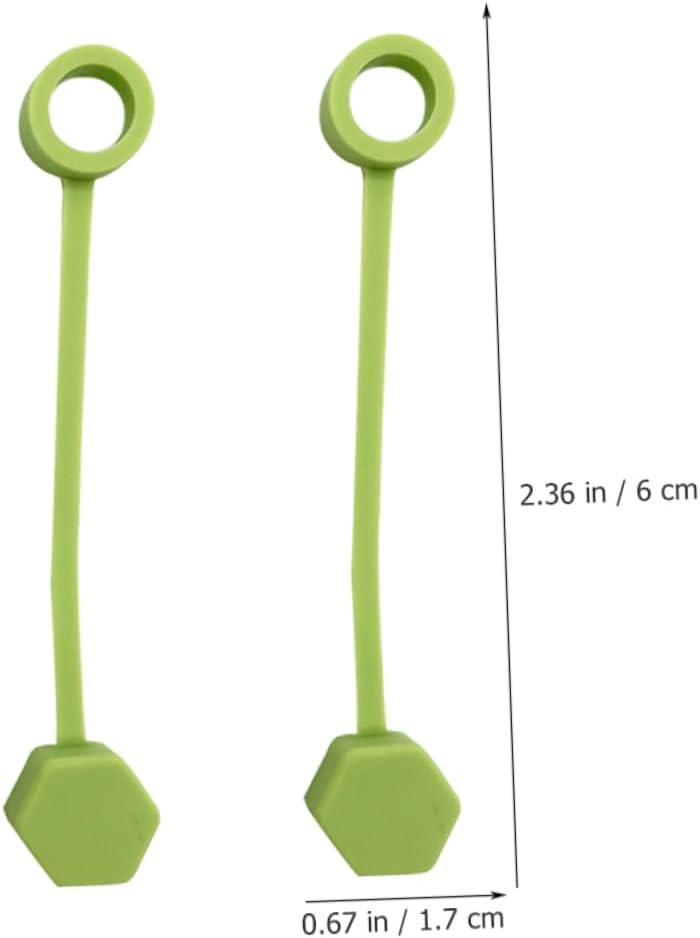 COLLBATH Xmas Silicone Straw Covers 2 Set Spill Proof Tumbler Stopper Green