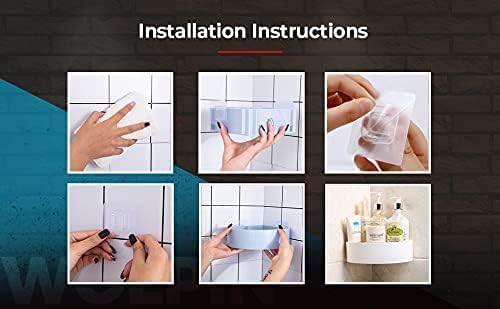 Image of Wall Shelves Kitchen Bathroom Shelf Self- OrganiseAdhesive Sticker Hook Multipurpose Wall HolderAccessories for Efficient Space Utilisation (2 Corner)