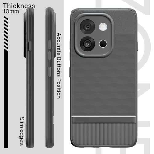 Image of Pikkme Back Cover for OnePlus 13S 5G Camera Protection 3D Hexa Cube Design Silicone Protective Bumper Case (Grey)