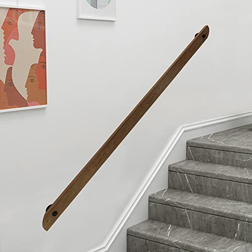 Rampe d'escalier en bois avec support inox de 30 cm à 450 cm pour main courante murale sécurisée