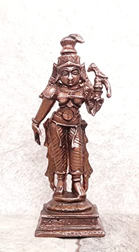 Image of Copper Idols of god Andal, 9.4 cm,155 g, Patina Antique Finish, Pack of 1 Piece