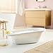 Rotho Babydesign Bella Bambina Badewanne - Stilvolle Weiße Babybadewanne für Kinder - Geräumige und Praktische Duschbadewanne für Sicheres und Bequemes Baden