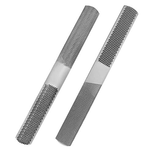 Eighosee 2Pcs 4 Wood Rasp File Hand File and Round Rasp Half Round Flat Wood Rasp Set for Sharpening Wood and Metal