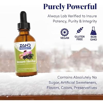 Zand Insure Immune Support | Herbal Liquid Echinacea Supplement | Features Elderberry, Chamomile, Ginger & Valerian | 4 oz