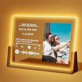 Cozifitgear Personalized Night Light with Spotify Plaque, Customized Gifts with Photos for Boyfriend Girlfriend,Customized Anniversary Valentines Day Birthday Gifts for Couples Him Her