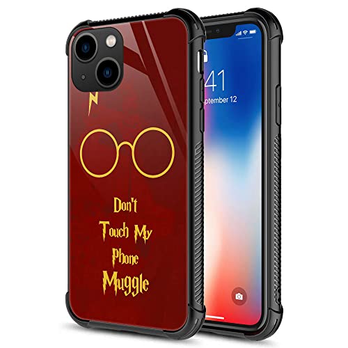Zhegailian Iphone 14 Case,Lightning Glasses Iphone 14 Case For Boys Men [Anti-Scratch] Pattern Design Cover Organic Glass Case For Iphone 14 6.1-Inch #TOP2