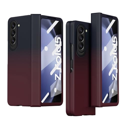 Coque Samsung Galaxy Z Fold 5 ultra-fine avec protection charnière et écran violet-bleu