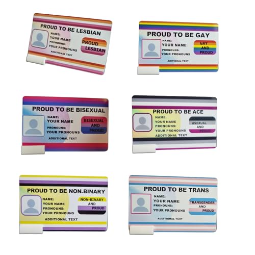 Generic Personalized LGBT Plastic ID Card – Customizable with Photo, Name, Pronouns, and Text .Lesbian, Gay, Asexual, Non-Binary, Trans, Bisexual
