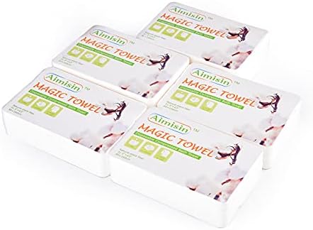 Aimisin Compressed Towels Disposable Soft Durable Towels 100% Cotton for Home Bathroom Travel Camping (L-31.5''x 63''-1pack(5pcs))