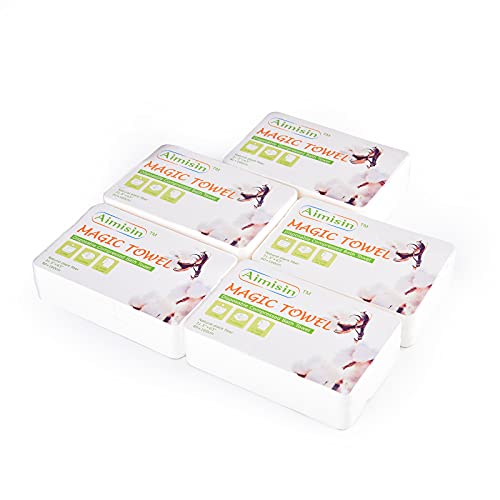Aimisin Compressed Towels Disposable Soft Durable Towels 100% Cotton For Home Bathroom Travel Camping (L-31.5''X 63''-1Pack(5Pcs)) #TOP3
